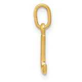 10k Yellow Gold Pendant, Lowercase Letter J Script Initial Charm for Women