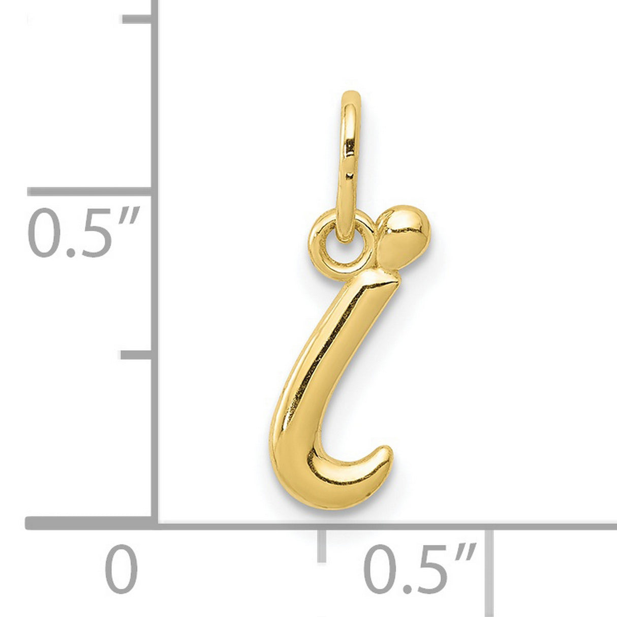 10k Yellow Gold Pendant, Lowercase Letter J Script Initial Charm for Women