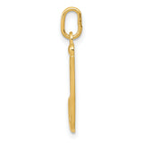 Letter j Initial Charm Pendant in Real 10k Yellow Gold