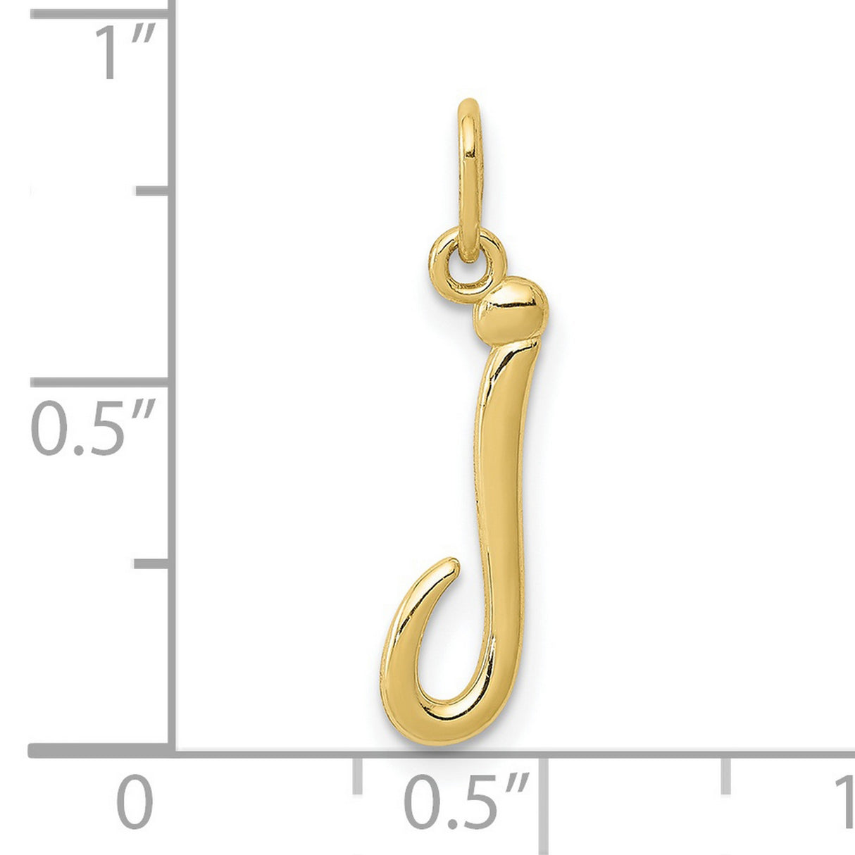 Letter j Initial Charm Pendant in Real 10k Yellow Gold