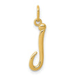 Letter j Initial Charm Pendant in Real 10k Yellow Gold