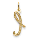 10k Yellow Gold Letter L Pendant, Polished Script Initial Charm for Women