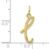 10k Yellow Gold Letter L Pendant, Polished Script Initial Charm for Women