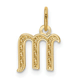 10k Yellow Gold Virgo Zodiac Pendant, M Symbol Charm, Astrology Horoscope Talisman for Women or Unisex