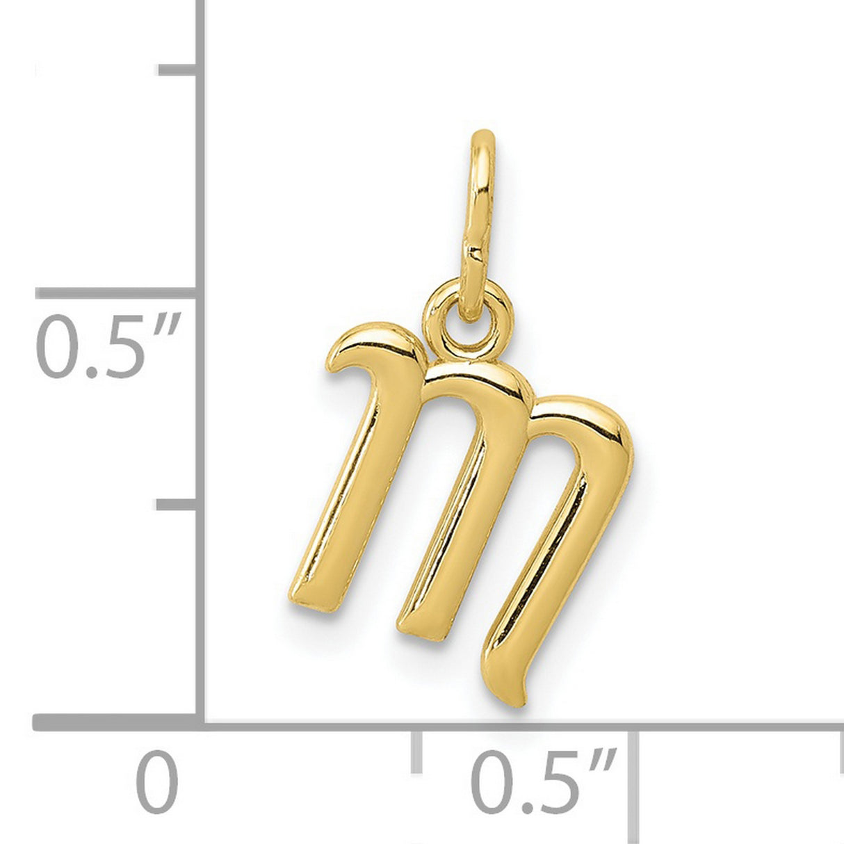 10k Yellow Gold Virgo Zodiac Pendant, M Symbol Charm, Astrology Horoscope Talisman for Women or Unisex