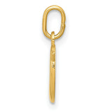 10k Yellow Gold Pendant, Script Letter O Initial Charm, Polished Cursive Design for Women