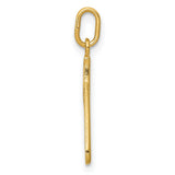 10k Yellow Gold Letter P Pendant, Script Initial Charm for Women, Polished Finish