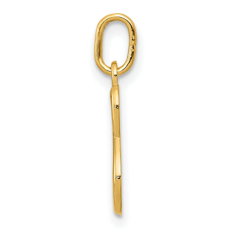 Letter s Initial Charm Pendant in Real 10k Yellow Gold