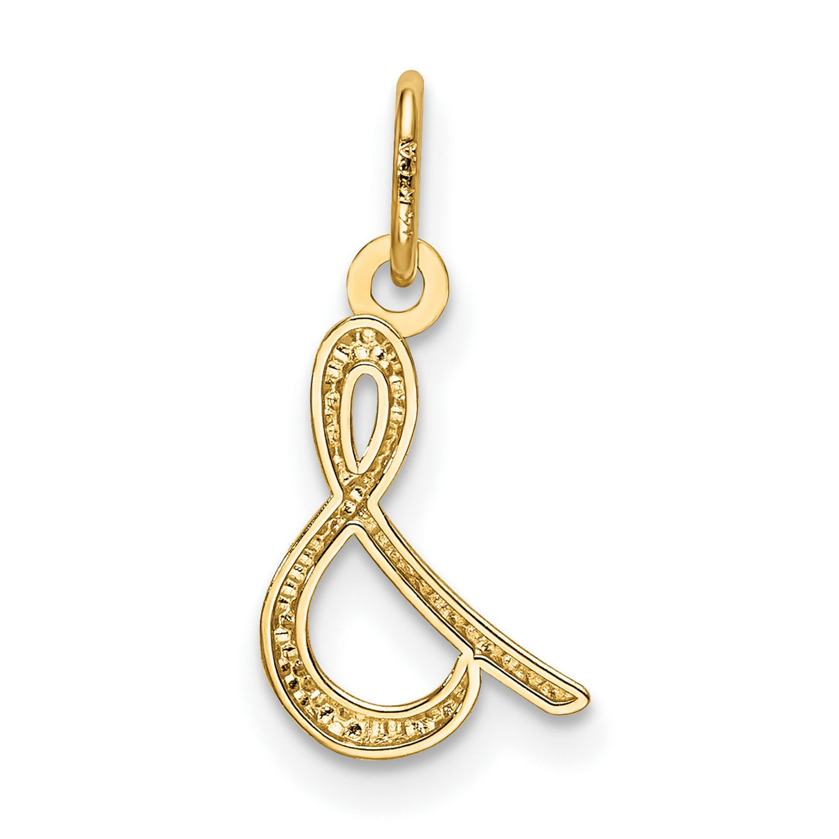 Letter s Initial Charm Pendant in Real 10k Yellow Gold