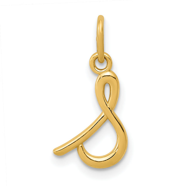 Letter s Initial Charm Pendant in Real 10k Yellow Gold