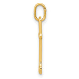 Letter t Initial Charm Pendant in Real 10k Yellow Gold