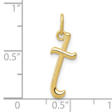 Letter t Initial Charm Pendant in Real 10k Yellow Gold