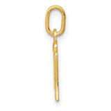 10k Yellow Gold Script Letter A Pendant, Cursive Initial Charm for Women