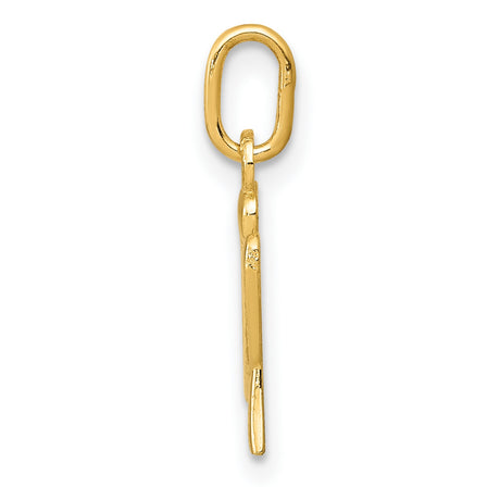 10k Yellow Gold Script Letter A Pendant, Cursive Initial Charm for Women