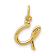 10k Yellow Gold Script Letter A Pendant, Cursive Initial Charm for Women