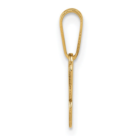 10k Yellow Gold Butterfly Pendant with Textured Wings and Laser Cut Design for Women