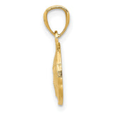 10k Yellow Gold Sand Dollar Pendant, Ocean Inspired Coastal Charm for Women