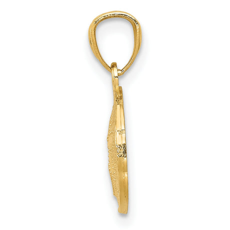 10k Yellow Gold Sand Dollar Pendant, Ocean Inspired Coastal Charm for Women