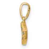 10k Yellow Gold Evil Eye Pendant with Blue Gemstones, Mediterranean Amulet Jewelry