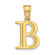 Polished Etched Letter B Initial Charm Pendant in Real 10k Yellow Gold