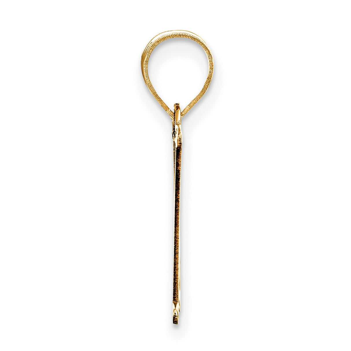 Polished Etched Letter H Initial Charm Pendant in Real 10k Yellow Gold