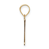 Polished Etched Letter H Initial Charm Pendant in Real 10k Yellow Gold