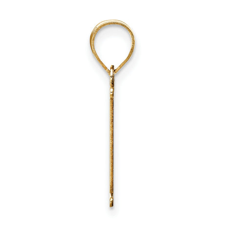 Polished Etched Letter I Initial Charm Pendant in Real 10k Yellow Gold