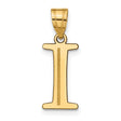 Polished Etched Letter I Initial Charm Pendant in Real 10k Yellow Gold