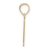 Polished Etched Letter L Initial Charm Pendant in Real 10k Yellow Gold