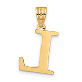 Polished Etched Letter L Initial Charm Pendant in Real 10k Yellow Gold