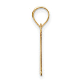 Polished Etched Letter M Initial Charm Pendant in Real 10k Yellow Gold