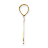 Polished Etched Letter N Initial Charm Pendant in Real 10k Yellow Gold