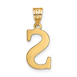 Polished Etched Letter S Initial Charm Pendant in Real 10k Yellow Gold