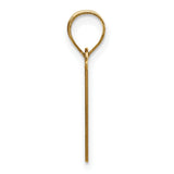 Polished Etched Letter V Initial Charm Pendant in Real 10k Yellow Gold