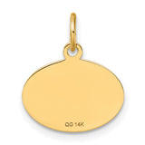 Oval CLASS OF 2024 Charm Pendant in Real 10k Yellow Gold
