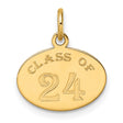 Oval CLASS OF 2024 Charm Pendant in Real 10k Yellow Gold