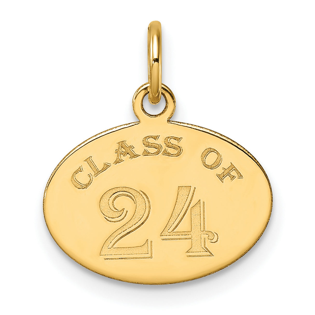 Oval CLASS OF 2024 Charm Pendant in Real 10k Yellow Gold