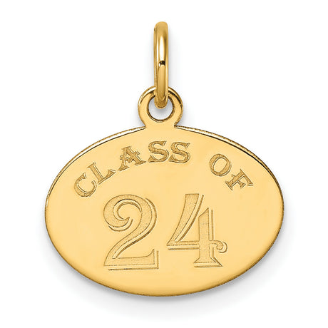 Oval CLASS OF 2024 Charm Pendant in Real 10k Yellow Gold