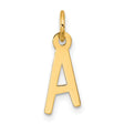 10k Yellow Gold Initial A Pendant Charm, Polished Block Letter, Unisex Monogram Jewelry