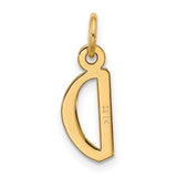 10k Yellow Gold Initial D Pendant Charm, Simple Alphabet Letter Jewelry