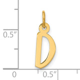 10k Yellow Gold Initial D Pendant Charm, Simple Alphabet Letter Jewelry