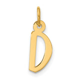 10k Yellow Gold Initial D Pendant Charm, Simple Alphabet Letter Jewelry