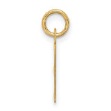 10k Yellow Gold Pendant, Block Letter E Initial Charm with Simple Bail