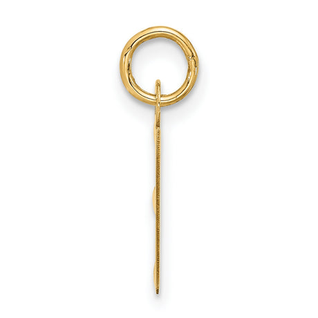 10k Yellow Gold Pendant, Block Letter E Initial Charm with Simple Bail