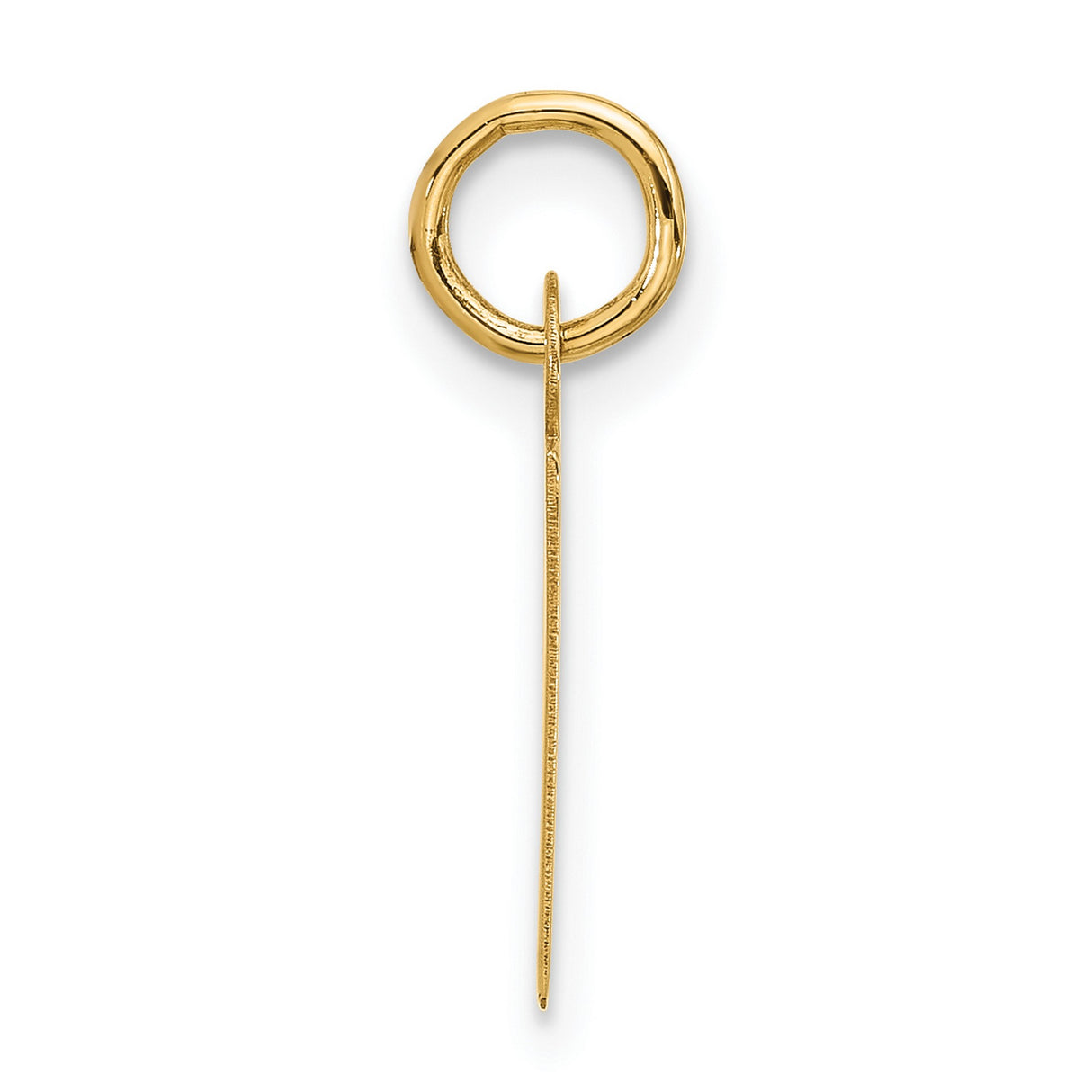 10k Yellow Gold Initial F Pendant, Polished Block Letter Charm, Unisex Minimalist Jewelry