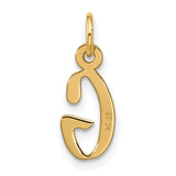 10k Yellow Gold Script Letter G Pendant Charm, Polished Monogram Initial Jewelry for Women