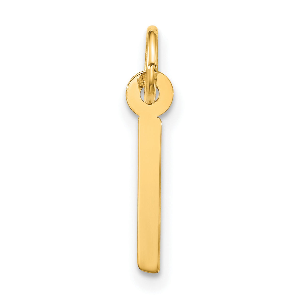 10k Yellow Gold Vertical Bar Pendant, Minimalist Engraving-Ready Charm for Women or Unisex Wear