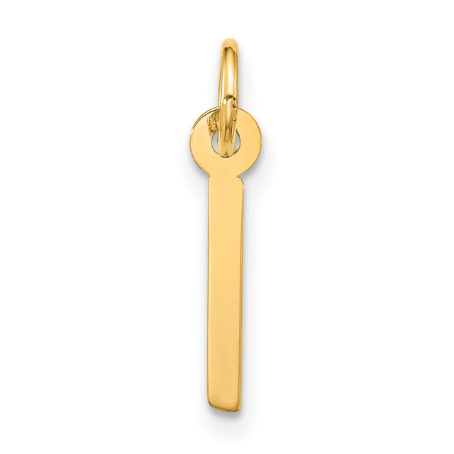 10k Yellow Gold Vertical Bar Pendant, Minimalist Engraving-Ready Charm for Women or Unisex Wear