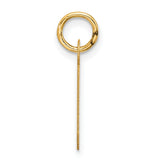 10k Yellow Gold Initial J Pendant Charm, Polished Block Letter Design, Unisex Jewelry