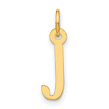 10k Yellow Gold Initial J Pendant Charm, Polished Block Letter Design, Unisex Jewelry
